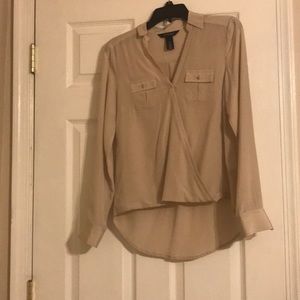 Silk tan/cream top - White House Black Market